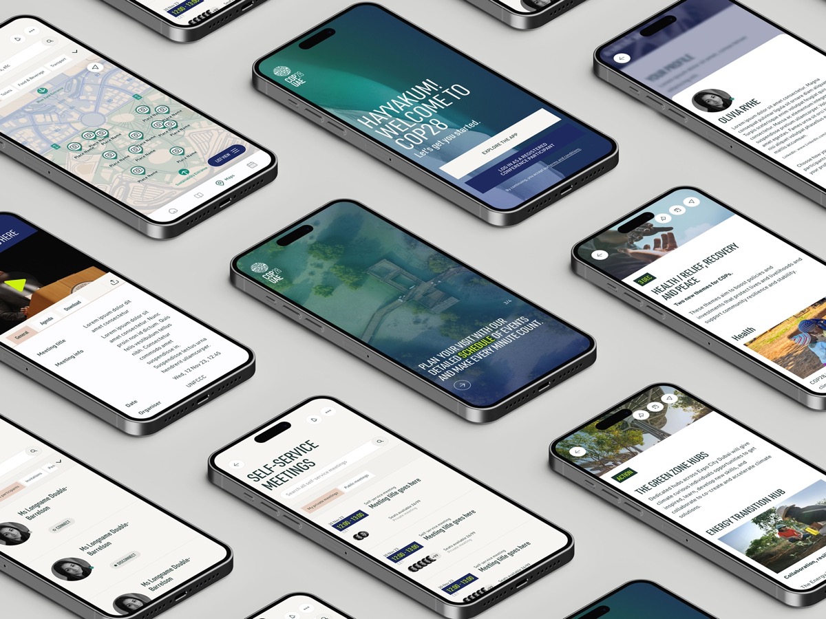 COP28 United Nations event app design